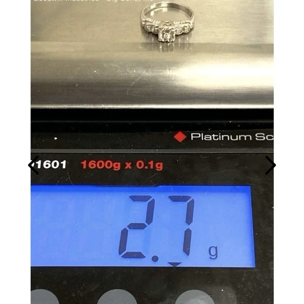 Beautiful Antique 14k White Gold Women's Diamond Engagement Ring TW 2.7g Sz.6.5